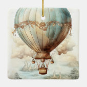  Steampunk Hete Luchtballon (2) Keramisch Ornament (Achterkant)