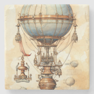  Steampunk Hete Luchtballon (3) Stenen Onderzetter