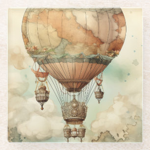  Steampunk Hete Luchtballon (5) Glazen Onderzetter
