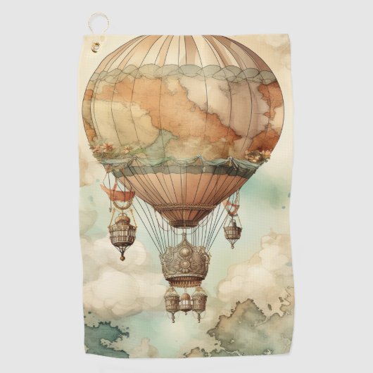  Steampunk Hete Luchtballon (5) Golfhanddoek (Voorkant)