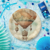  Steampunk Hete Luchtballon (5) Papieren Bordje (Feest)