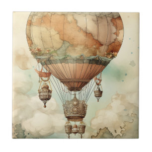  Steampunk Hete Luchtballon (5) Tegeltje