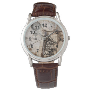 steampunk hetelucht ballon en telescoop horloge