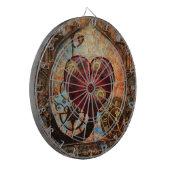 Steampunk Hoorstrelpapier Dartbord (Voorkant Links)