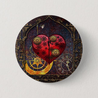  Steampunk Hoorstrelpapier Ronde Button 5,7 Cm