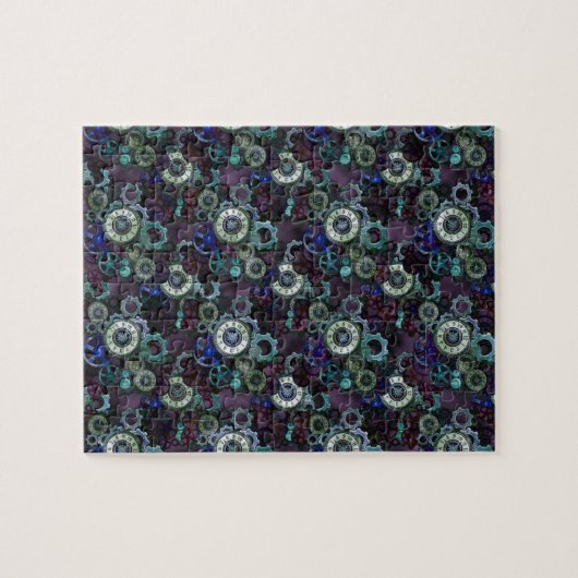 Steampunk horlogedelen - paarse afdruk van LeahG Legpuzzel (Horizontaal)
