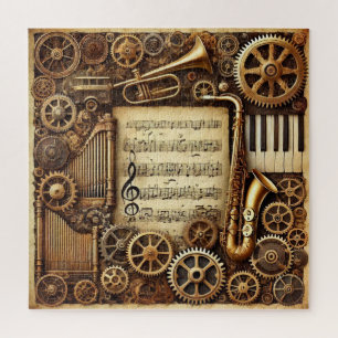 Steampunk Horns Gears Keyboard Bladmuziek Legpuzzel