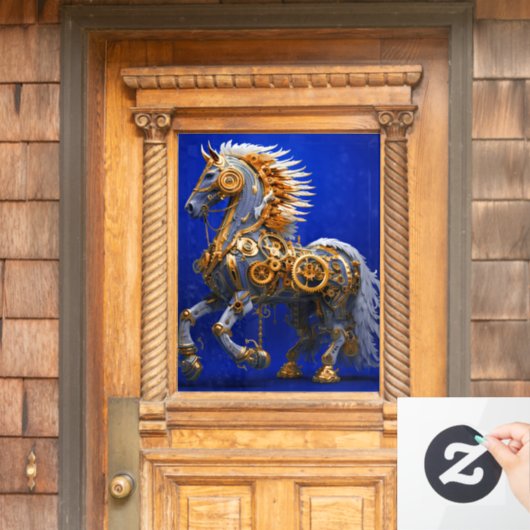 Steampunk Horse Raamsticker (Huis Deur)