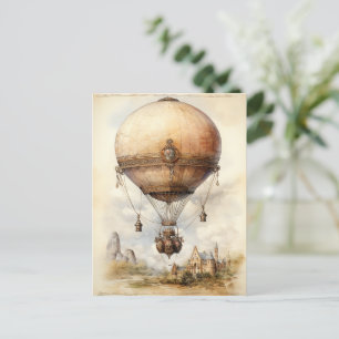 Steampunk Hot Air ballon Briefkaart
