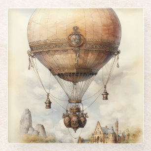  Steampunk Hot Air ballon Glazen Onderzetter