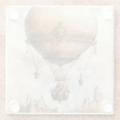  Steampunk Hot Air ballon Glazen Onderzetter (Achterkant)