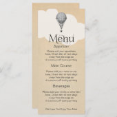 Steampunk Hot Air Ballonbruiloft Menu (Voorkant / Achterkant)