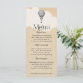 Steampunk Hot Air Ballonbruiloft Menu (Staand voorkant)