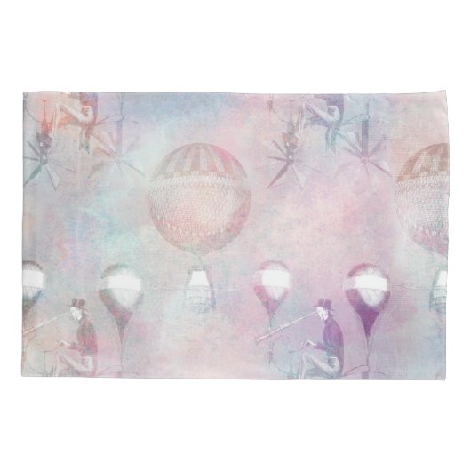 Steampunk Hot Air-ballonnen |  Feminine Kussensloop (Achterkant)