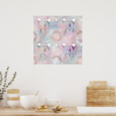 Steampunk Hot Air-ballonnen |  Feminine Poster (Keuken)