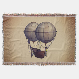 Steampunk Hot Air-ballonnen met schip Deken