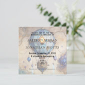 Steampunk Hot Air Balloon Wedding Invitation Kaart (Staand voorkant)