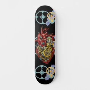 Steampunk Human Heart Anatomie Sci Fi Art Skateboard