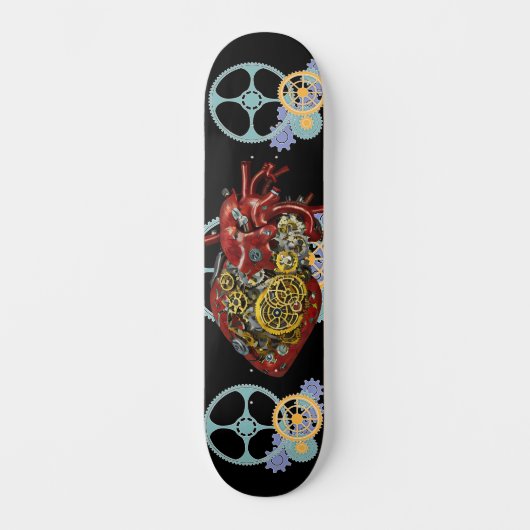 Steampunk Human Heart Anatomie Sci Fi Art Skateboard (Voorkant)