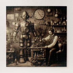 Steampunk Humanoïde Mechanische Robot ~ * ~ Legpuzzel