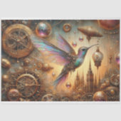 Steampunk Hummingbird Flight Fantasy Decoupage Tissuepapier (Voorkant)