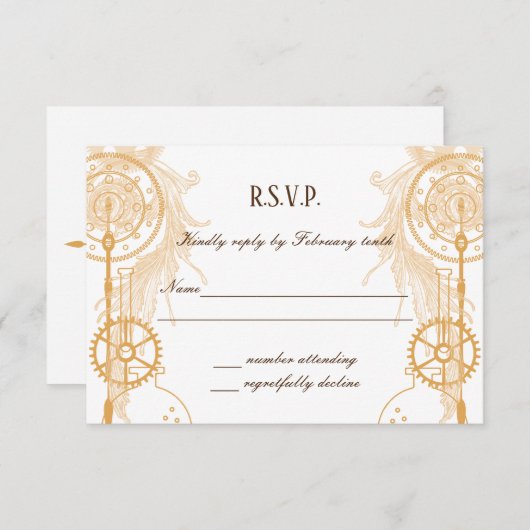 Steampunk-huwelijksreactie Kaart (Voorkant / Achterkant)