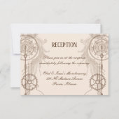 Steampunk-huwelijksreceptie Kaart (Voorkant)