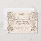 Steampunk-huwelijksreceptie Kaart (Achterkant)