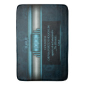 Steampunk, ijsblauw op blauwgroen ketten badmat (Voorkant Verticaal)