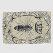 Steampunk imker baas Lady Bee Queen Crown Golfhanddoek (Horizontaal)