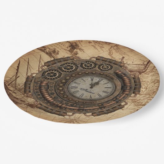 Steampunk Industrial Clock Machines  Map Papieren Bordje (Gekanteld)