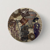 Steampunk Industrial Cyberpunk Victoriaans Ronde Button 5,7 Cm (Voorkant)