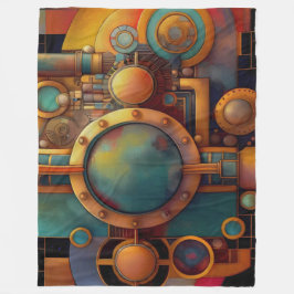 Steampunk Industrial Geometry Art Fleece Deken