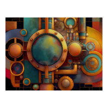 Steampunk Industrial Geometry Art