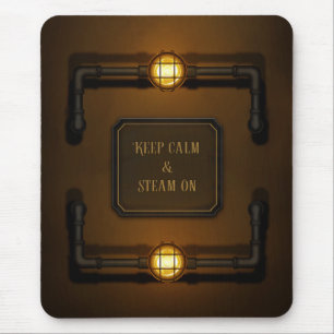 Steampunk Industrial Sign. "Keep Calm & Steam On" Muismat