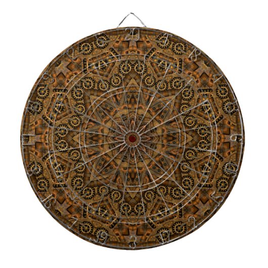 Steampunk Industrial Vintage Clockwork Dartbord (Voorkant)