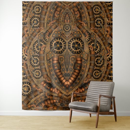 Steampunk Industrial Vintage Clockwork Wandkleed (In situ)