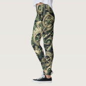 Steampunk Industriële Groene Clockwork Gears Leggings (Links)