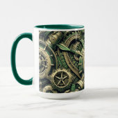 Steampunk Industriële Groene Clockwork Gears Mok (Links)
