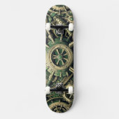 Steampunk Industriële Groene Clockwork Gears Skateboard (Voorkant)