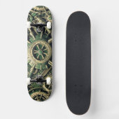 Steampunk Industriële Groene Clockwork Gears Skateboard (Voorkant)