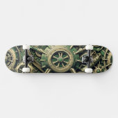 Steampunk Industriële Groene Clockwork Gears Skateboard (Horizontaal)