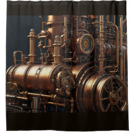 Steampunk Industriële Motor Douchegordijn