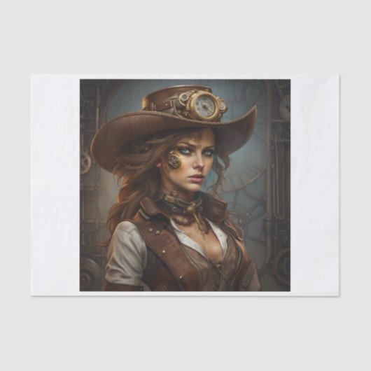 Steampunk Industriële Schoonheid Decoupage Documen Tissuepapier (Voorkant)