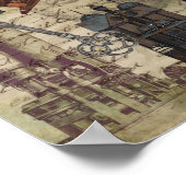 Steampunk Industriële Victoriaans Dystopie Poster (Hoek)