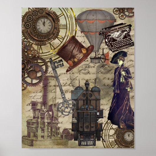 Steampunk Industriële Victoriaans Dystopie Poster (Voorkant)