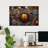Steampunk - informatieoverbelasting poster (Thuiskantoor)