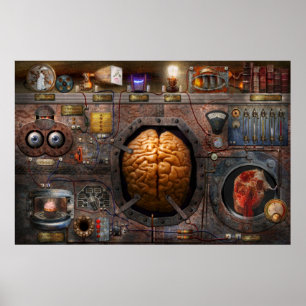 Steampunk - informatieoverbelasting poster