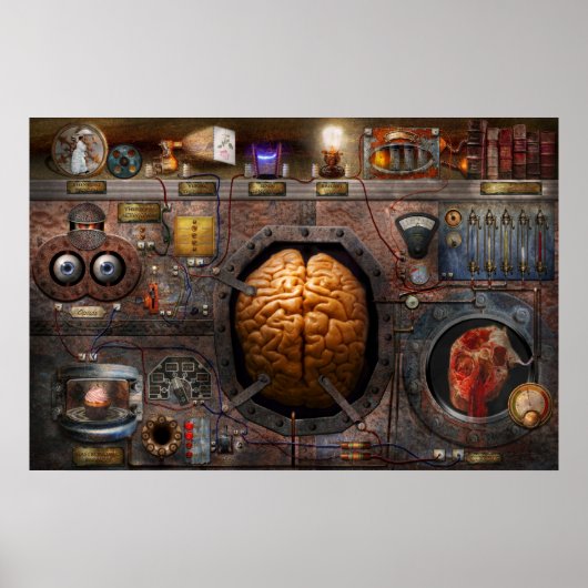Steampunk - informatieoverbelasting poster (Voorkant)