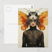 Steampunk Insect Wing Woman Briefkaart (Voorkant / Achterkant)